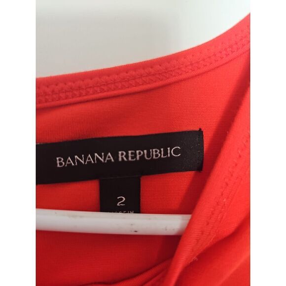 Banana Republic Womens Red Ponter Dress Size 2 Fit Flare - Picture 4 of 7